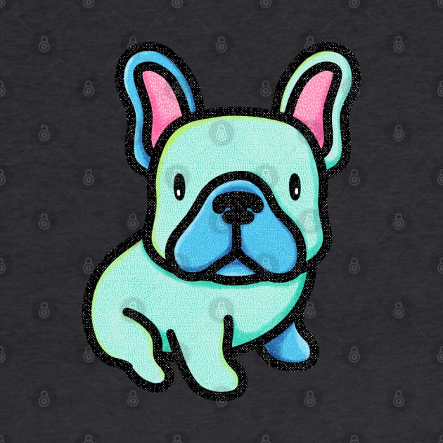 Green Kawaii Style Frenchie Puppy by Doggomuffin 